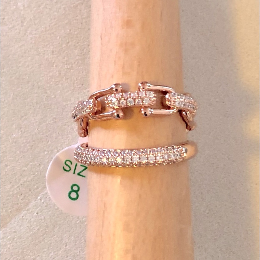 NWOT Bomb Party Set of 2 Rings, SZ 8